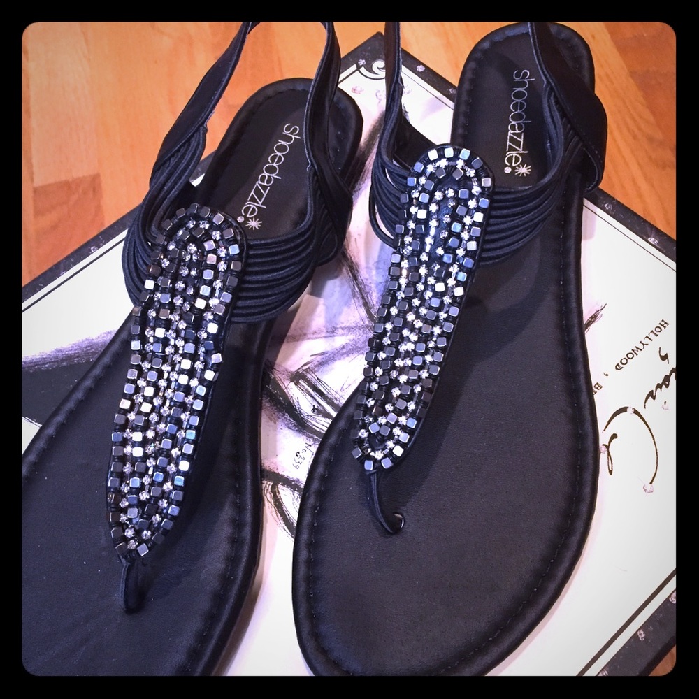 Women's flat jeweled sandals