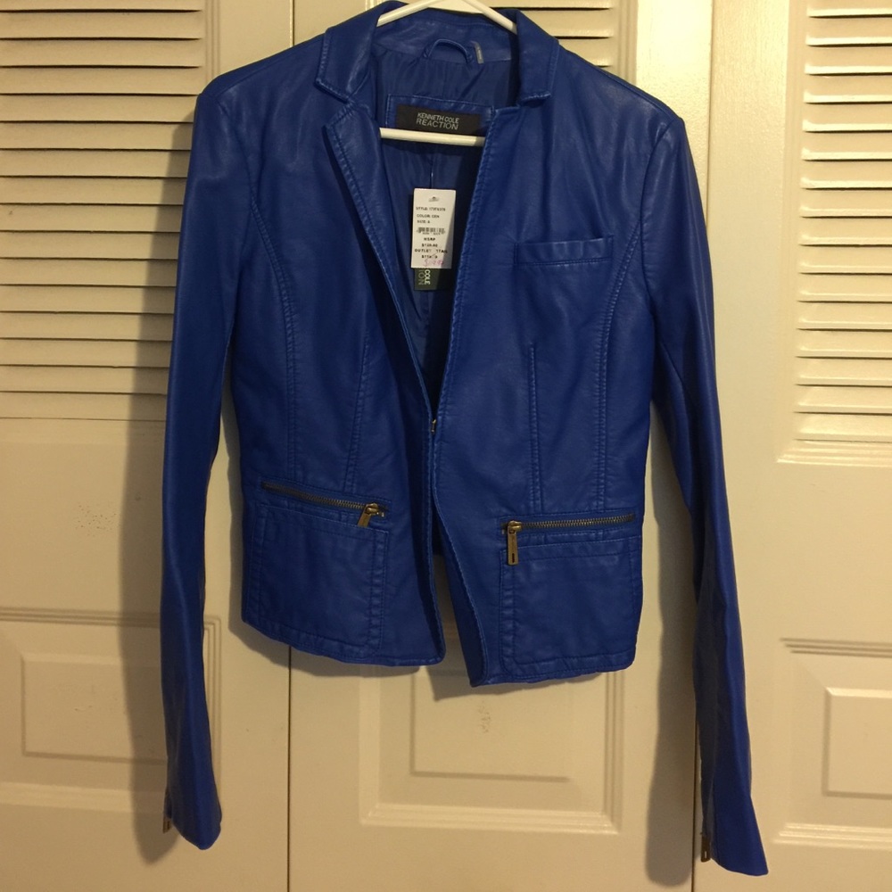 Kenneth Cole Reaction Blazer Jacket Faux Leather