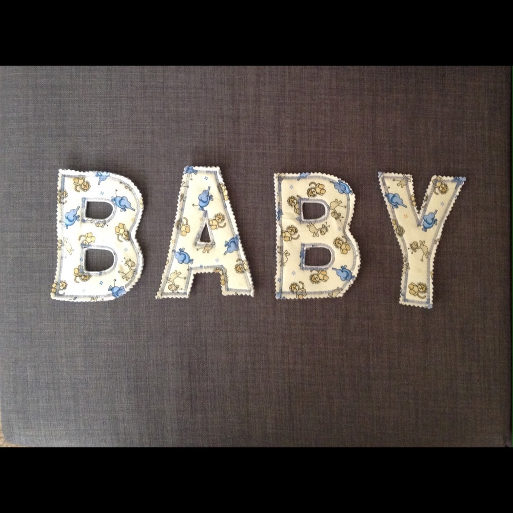 Hand made Wall hanging fabric letters