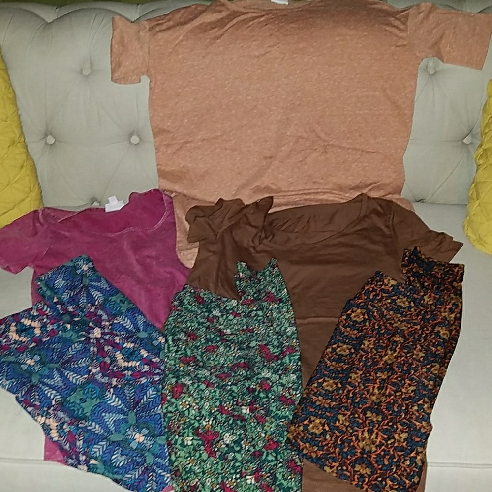 Lularoe Irma, Tees, and Os leggings 6 piece bundle