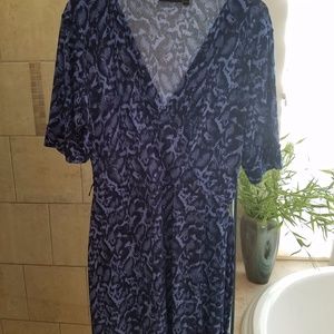 Snake-skin print wrap dress
