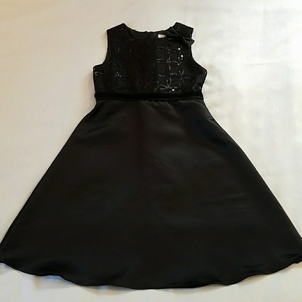 Dorissa Shiny Girl's Black Party Dress Size 10 z