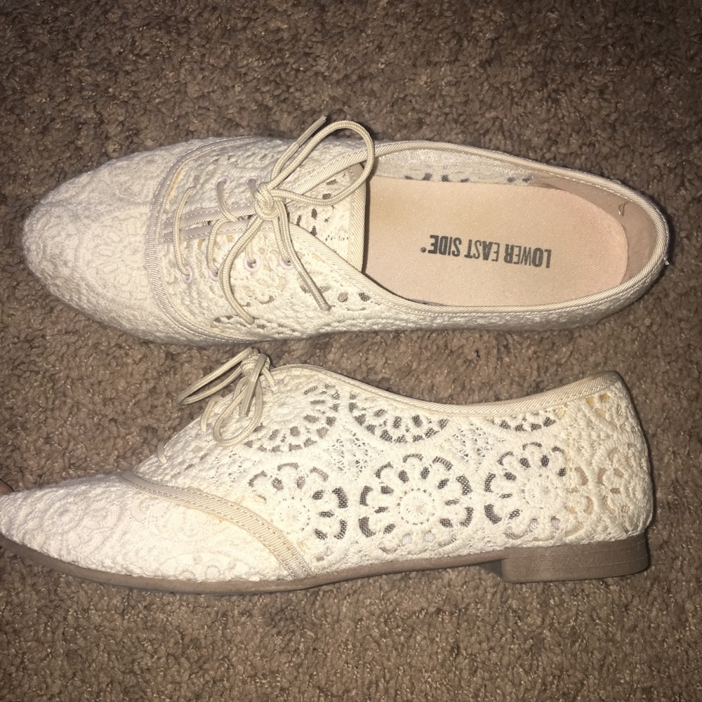 White lace oxfords