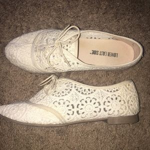 White lace oxfords