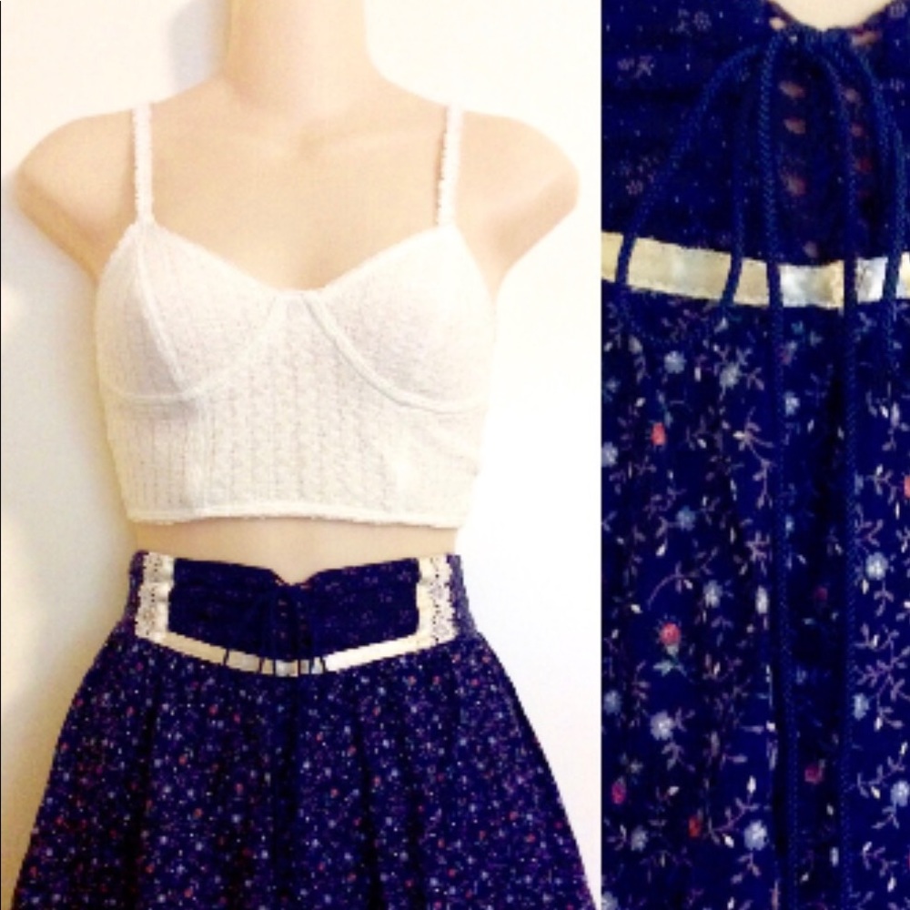 Deep blue floral forest skirt by Jessica's Gunnies