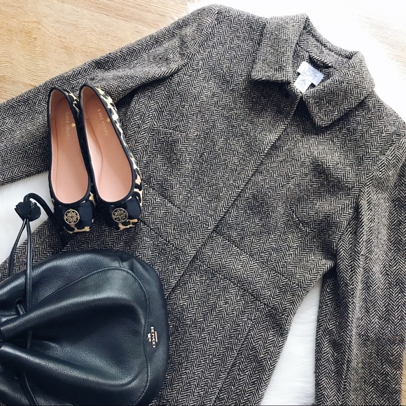 LOFT Jackets & Blazers - 🍁MAKE AN OFFER🍁Loft Brown Hereingbone Wool Coat