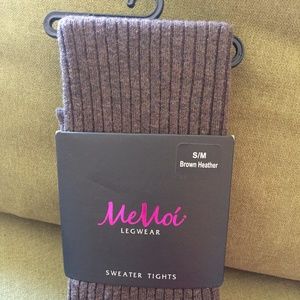 MeMoi Heather Brown Sweater Tights, Size S/M