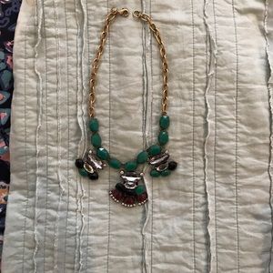 J.Crew Necklace. Green. Navy. Maroon. Gold Chain