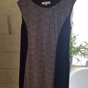 Black and creme sheath dress