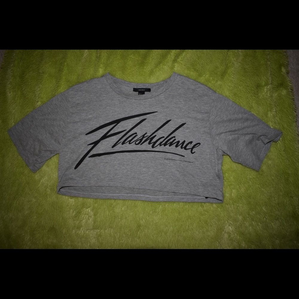Grey Forever 21 Flashdance Crop Top size Large