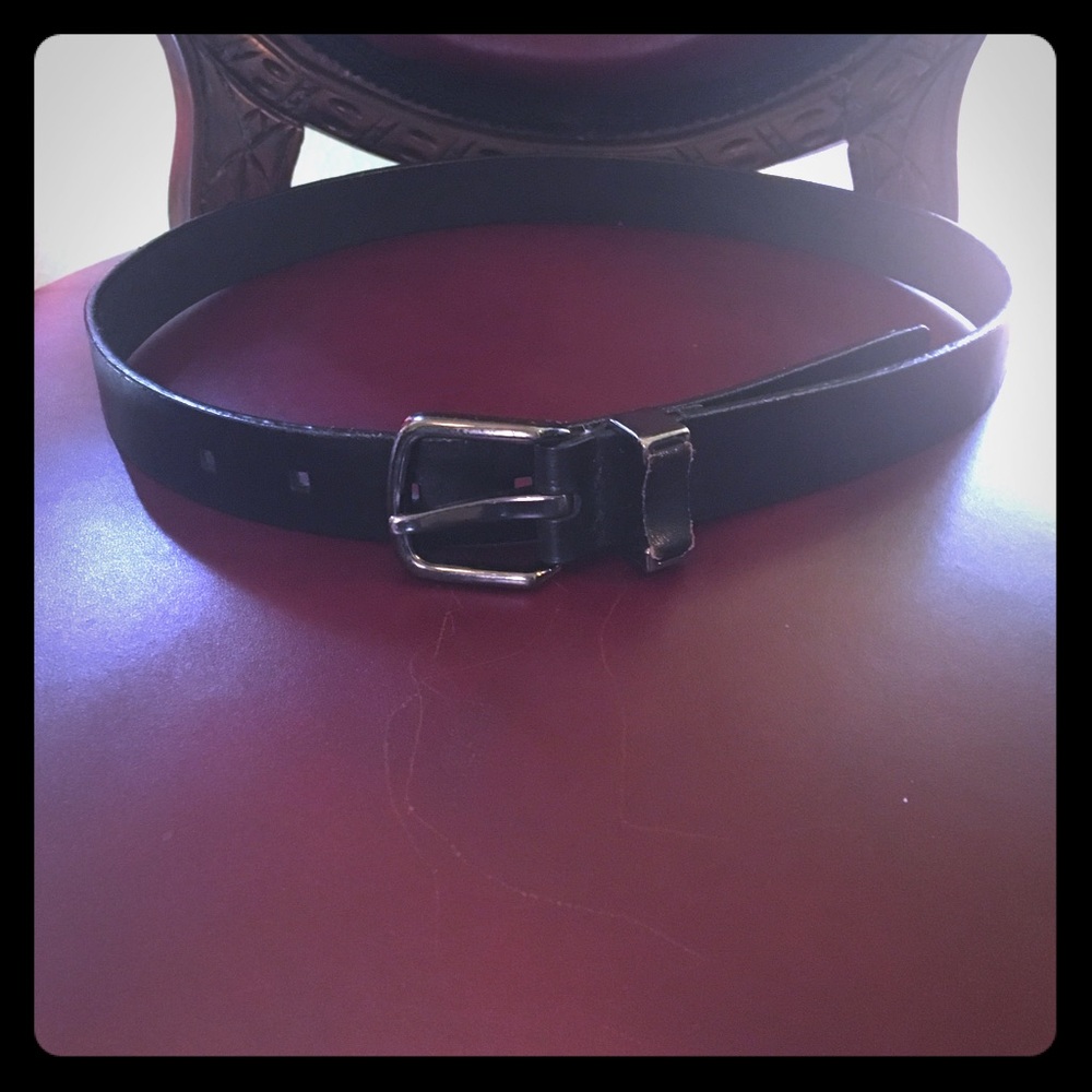 cK leather belt, black
