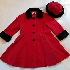 Trilogi Collection Girl's Wool Coat Red Size 5
