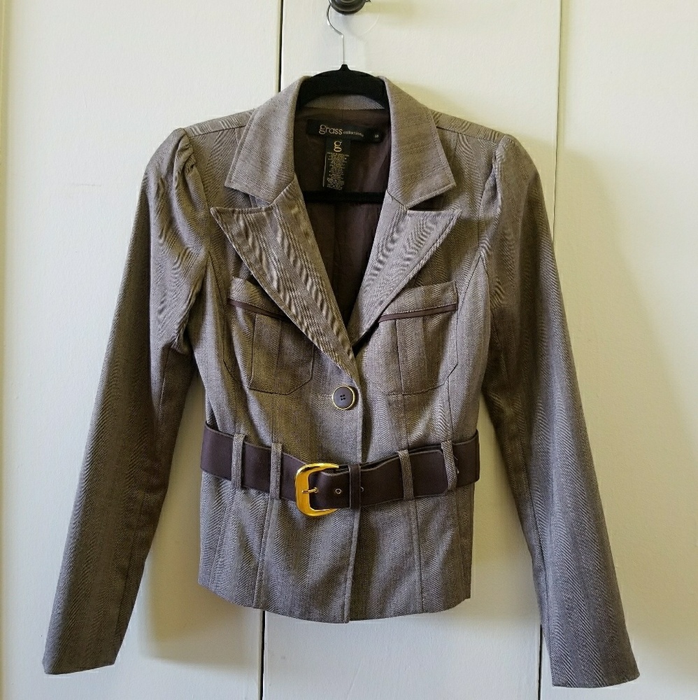 Brown Blazer with belt