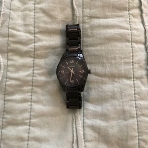 Black Abalone Face Fossil Watch Extra Links
