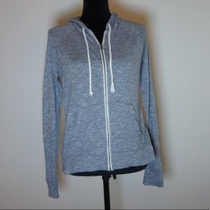Light weight gray zip up hoodie