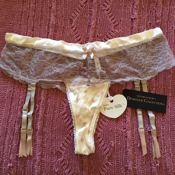 Victorias Secret S Red Tan Garter Belt Panty Tong Floral Lace Lingerie Sleepwear