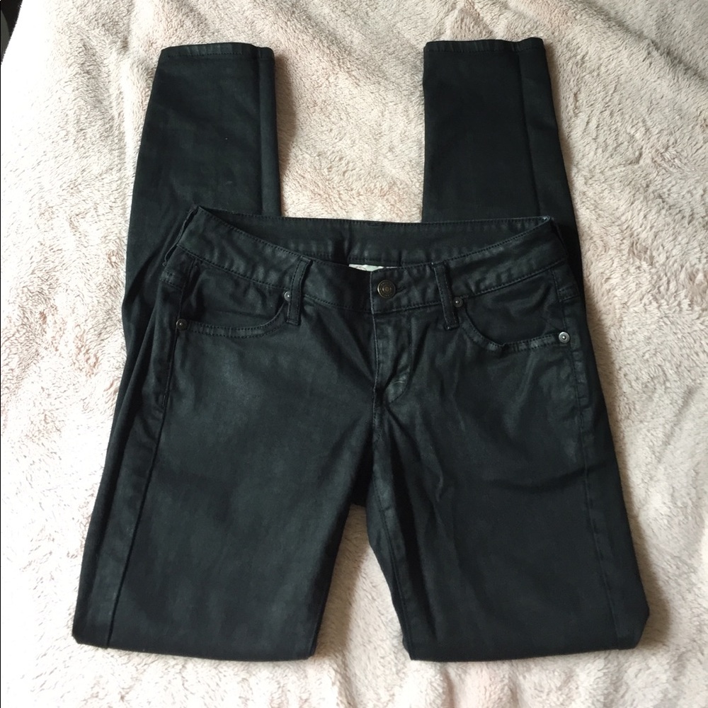MANGO shiny black, skinny jeans