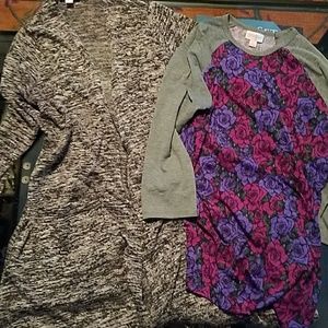 Lularoe S Sarah + XS Randy two-piece bundle
