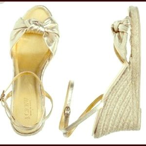 JCrew “Amelia” Metallic Espadrille Wedge