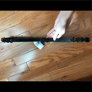 Rebecca Minkoff black leather metal accent belt