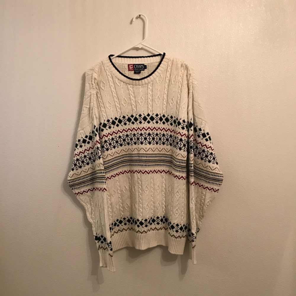 CHAPS Ralph Lauren Vintage Christmas Sweater Large