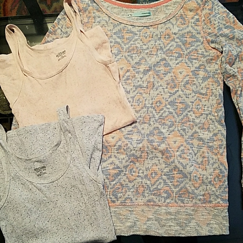 3 piece Maurices sweater + Mossimo tank tops