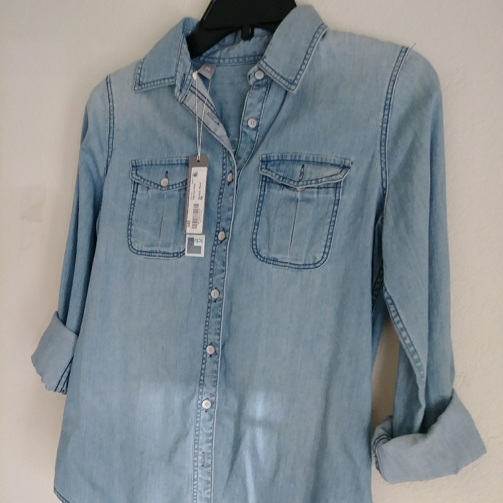 JCP Jean Button-Down Shirt
