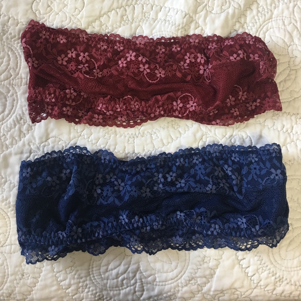 Gilly Hicks Maroon and blue bandeau