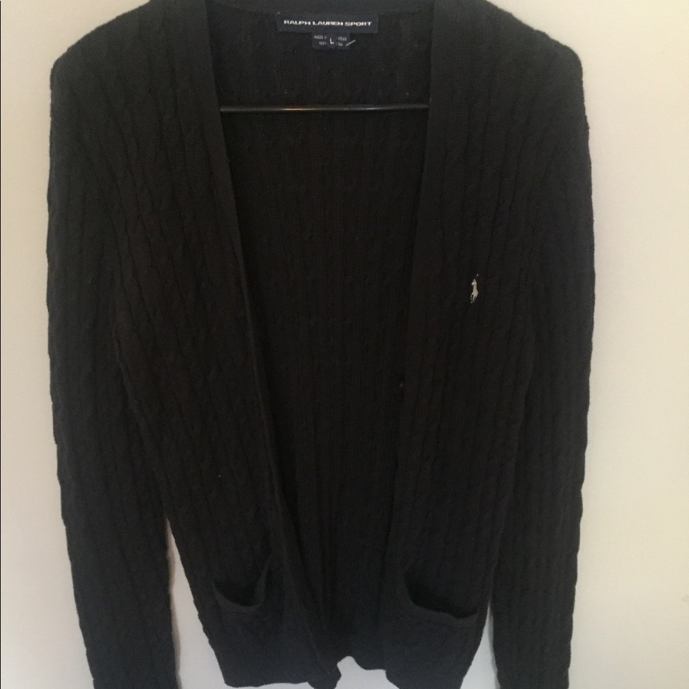 Ralph Lauren navy cable knit sweater
