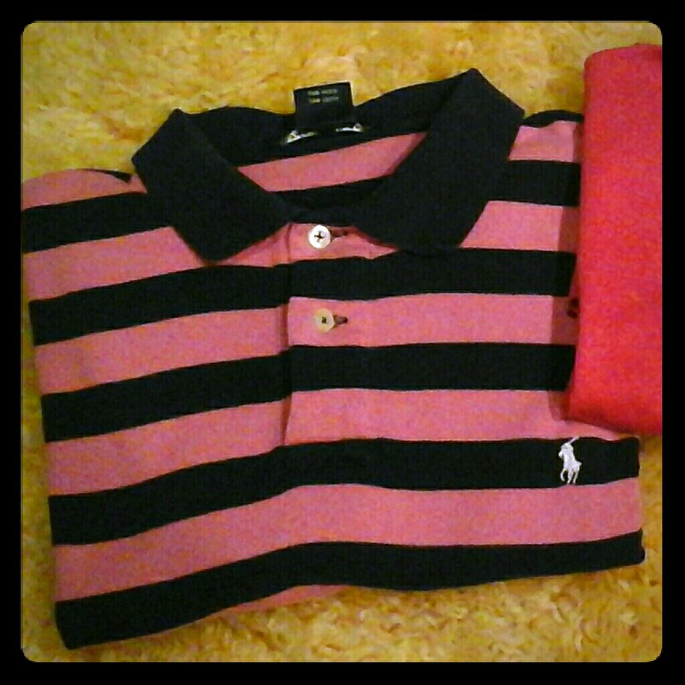 Ralph Lauren Polo navy and pink top