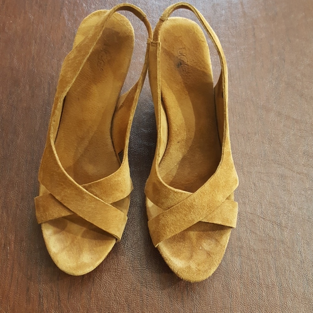 Ugg tan suede wedge
