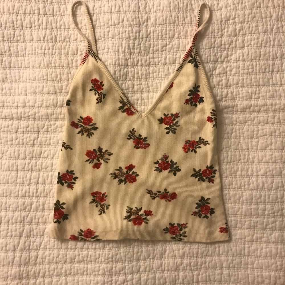 Brandy melville crop top with flowers