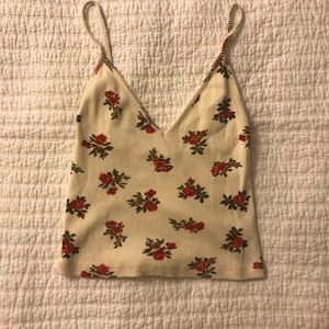 Brandy melville crop top with flowers