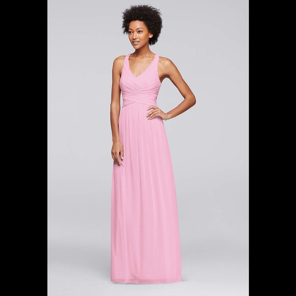 David's Bridal Mesh Long Dress