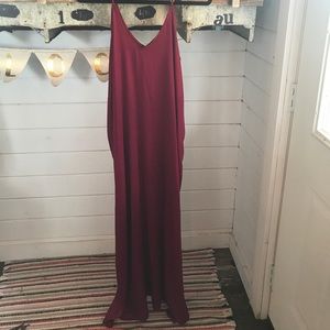 Wine color spaghetti strap dress!