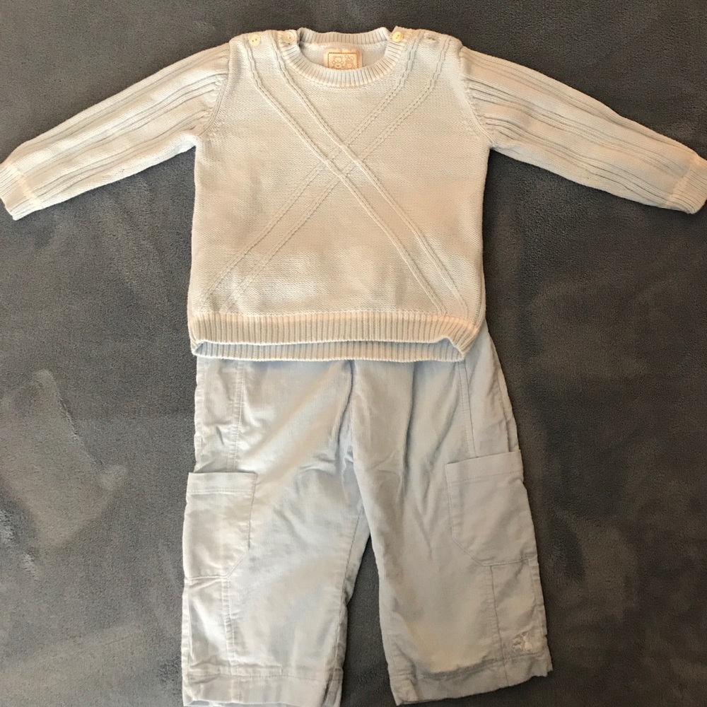 Baby Emile Et Rose sweater and corduroy pants