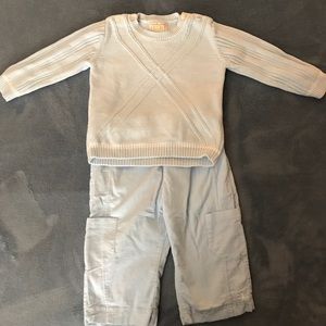 Baby Emile Et Rose sweater and corduroy pants
