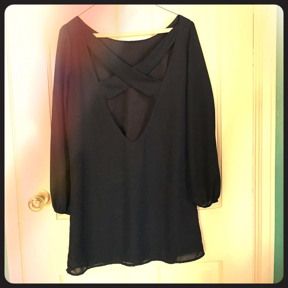 Navy Blue cutout shirt!