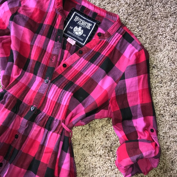 Victoria’s Secret PINK Plaid Full Button-Up Dress - Picture 6 of 8