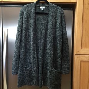 Dark gray marked long cardigan
