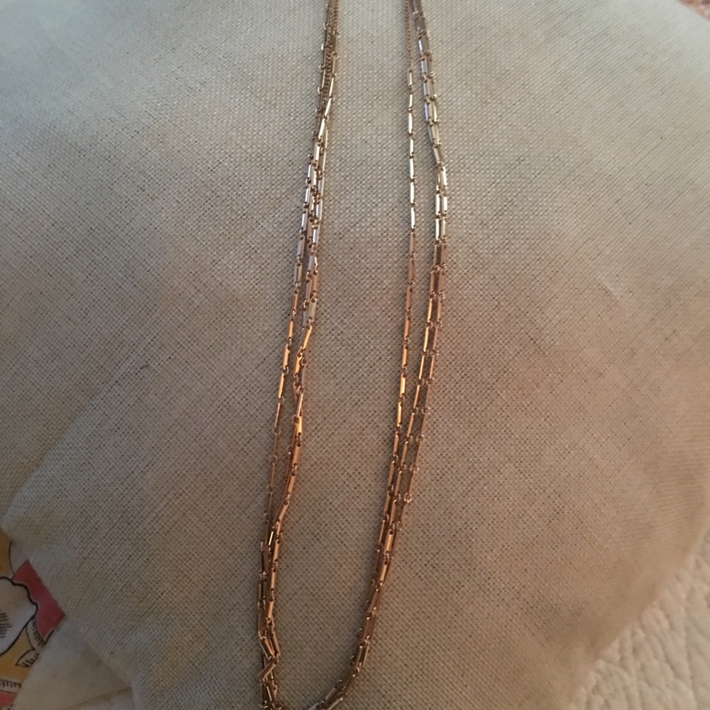 🔵 3 strand gold chains necklace