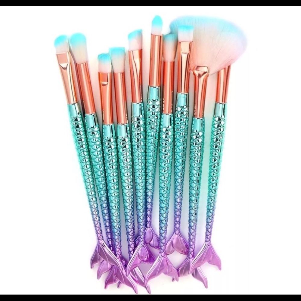 Mermaid Makeup Brush 10pc set