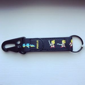 Black Pixels characters clip keychain