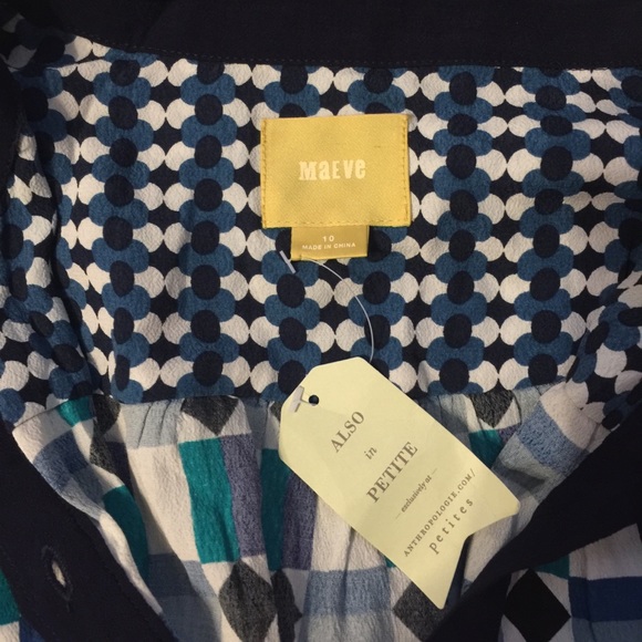 Maeve anthro tunic long sleeve button down dress - Picture 2 of 8