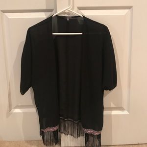 Black Fringe Kimono