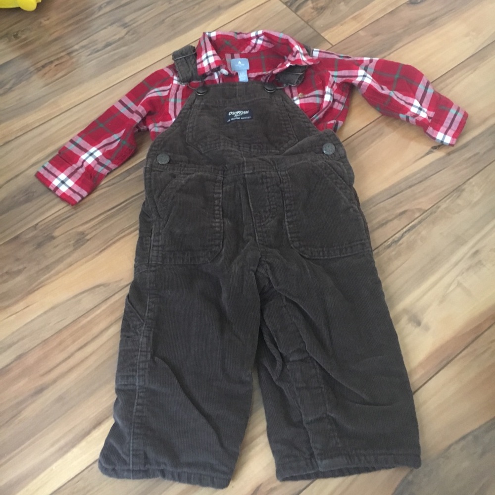 Overalls and bodysuit outfit size 6-12 month