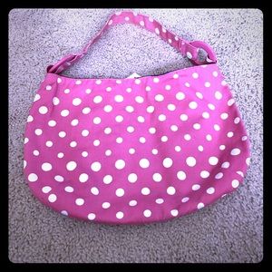 Pink with white polka dots purse