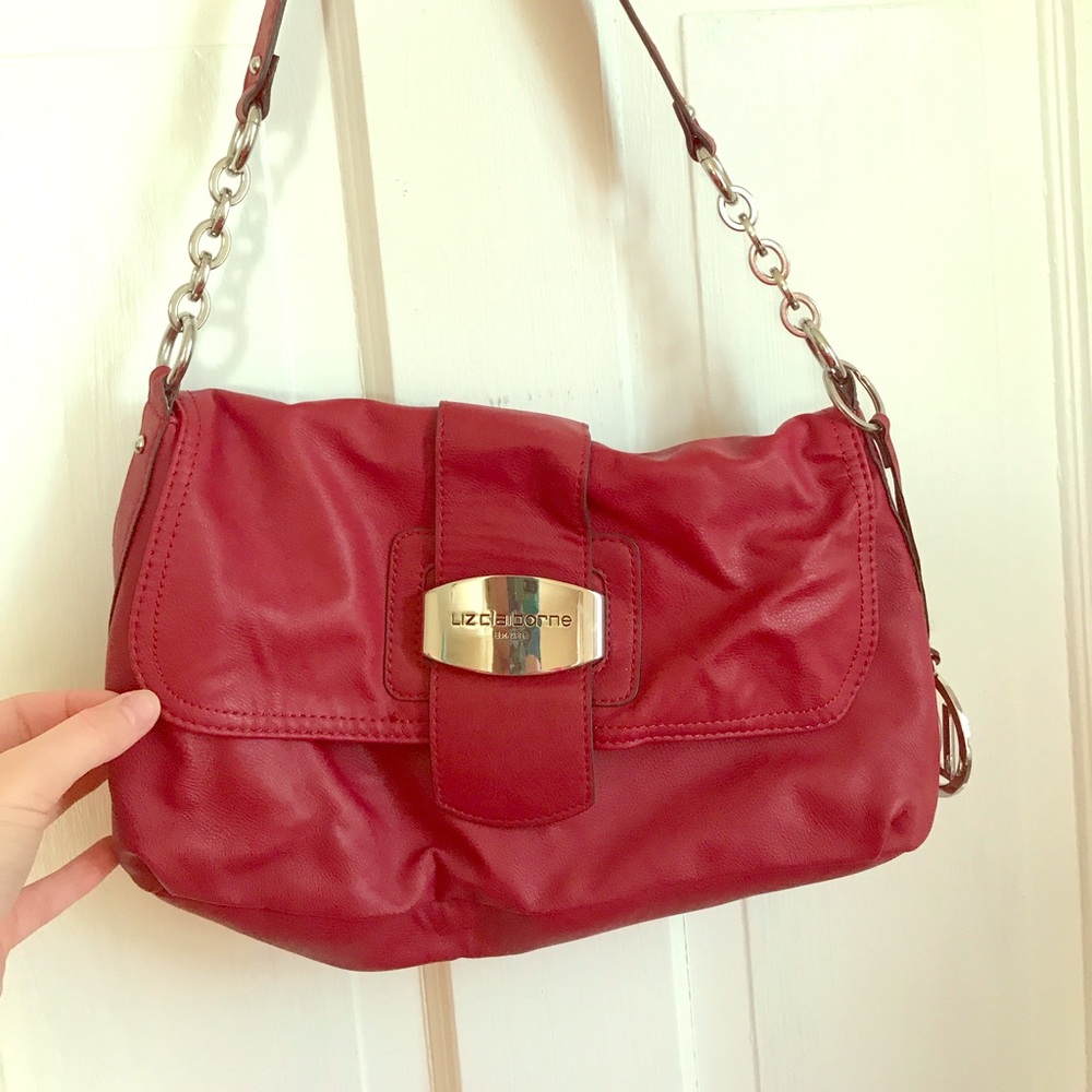 Red Liz Claiborne purse with wallet!