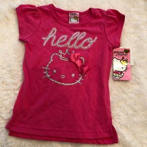 NWT Hot Pink Glitter Hello Kitty T-Shirt