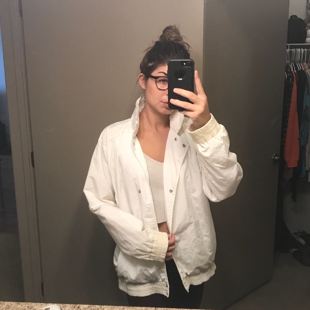White bomber/utility jacket